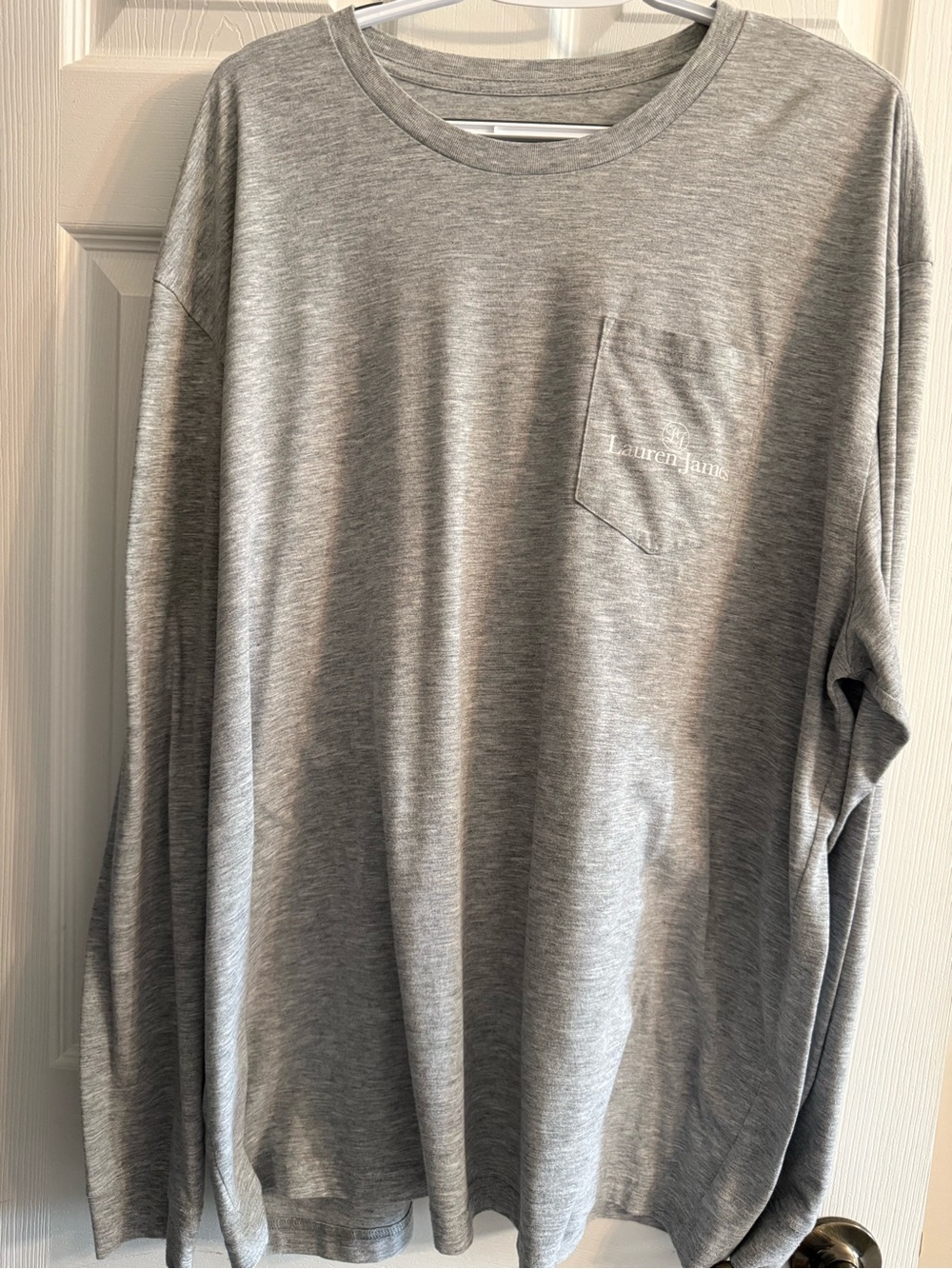 Lauren James Gray Graphic long sleeve tee. TN Volunteers Football Helmet.